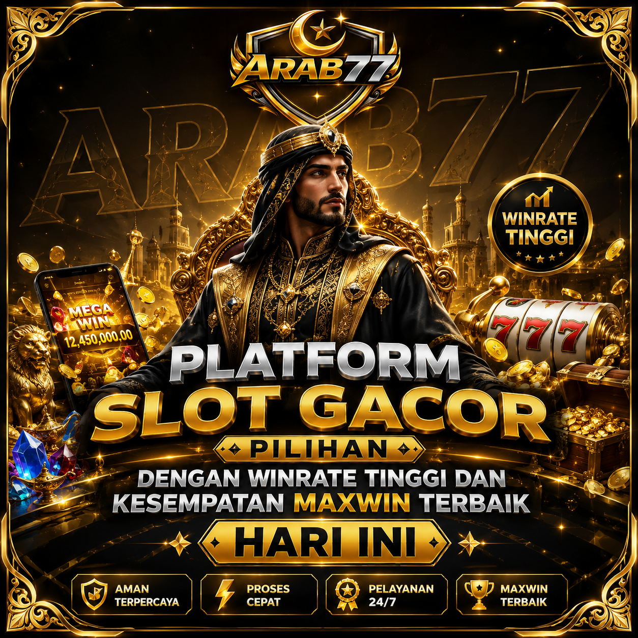 ARAB77: Platform Slot Gacor Pilihan dengan Winrate Tinggi dan Kesempatan Maxwin Terbaik Hari Ini